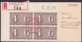 1943, Nr.258 auf wunderschönem Kleinbrief Zürich-Küsnacht ZH
