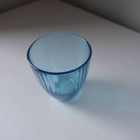 Lot 12 verres bleus nervurés 280 ml Neufs Style moderne