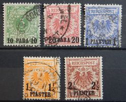 Deutsche Ausland P. Türkei Kat. 6-10 gest. 1889 Kat. 55 Euro