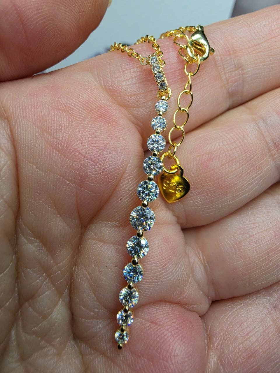 Ketten: Collier argent avec diamants de moissanite certifiés – Neu und originalverpackt aus Reconvilier von Tsma67 3