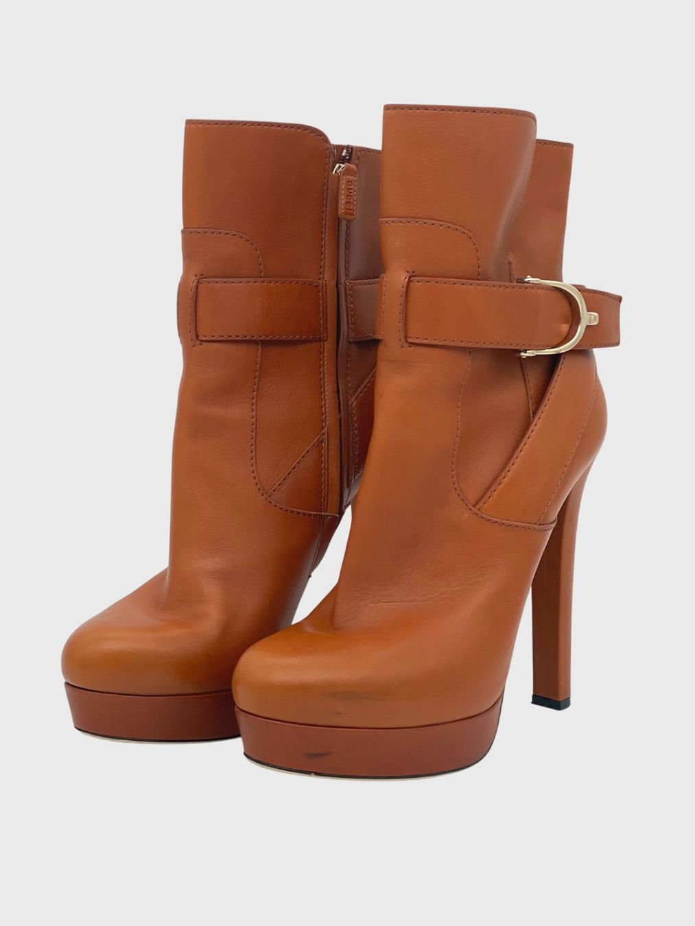 Gucci Scarpe da donna: Gucci Leather Platform Ankle Boot EU 39.5 Braun – Usato da Zürich venduto da shoe_shop 2