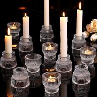 Glas Kerzenhalter 12er Set Teelichthalter Tischdeko