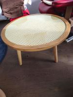 Salontisch Eiche Rattan/Glas