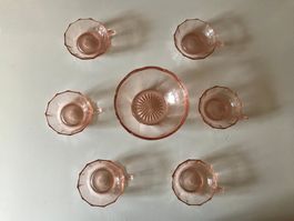 Service à dessert en verre des années 30