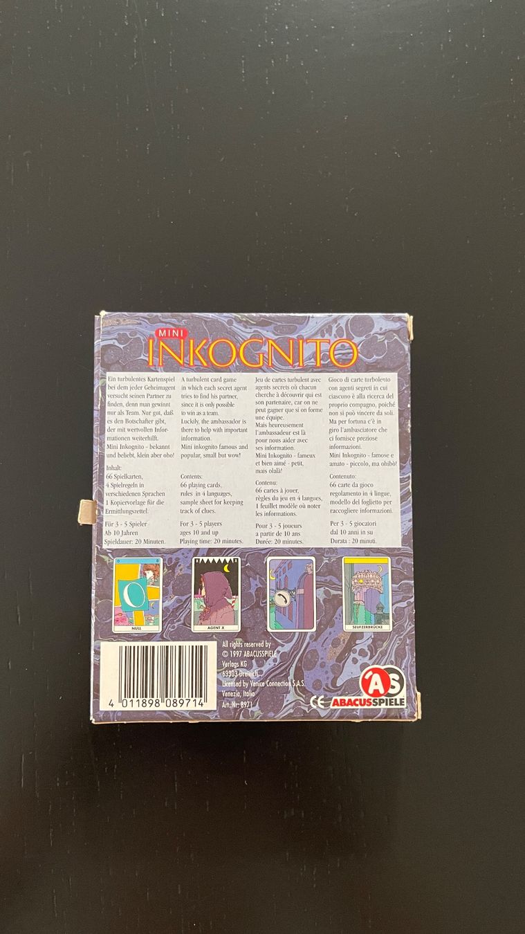Spiele: Mini Inkognito – Gebraucht aus Luzern von Mcleon 1