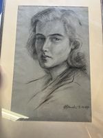 Original Zeichnung: Ausdrucksstarkes Porträt, A. Demolis 194