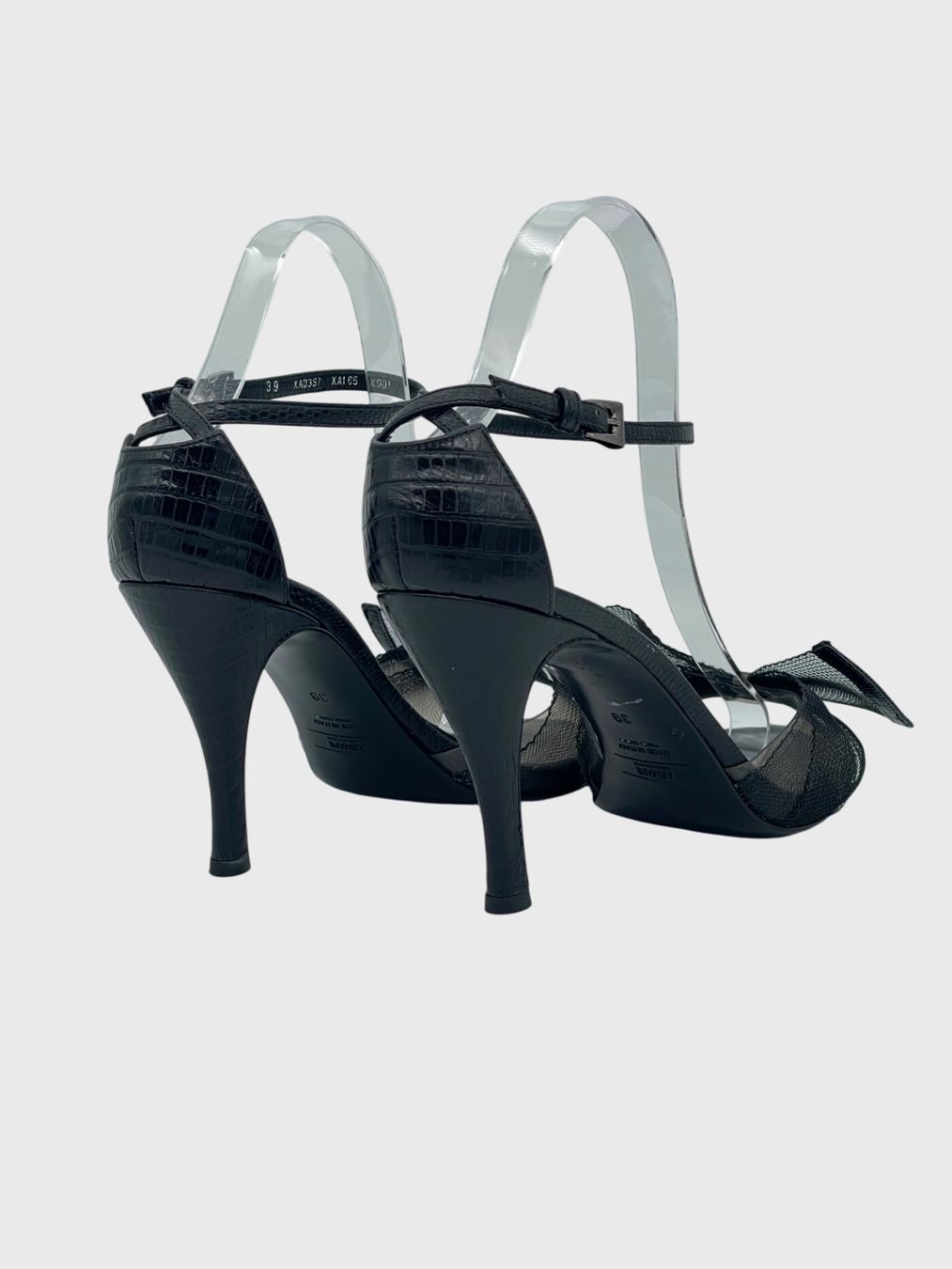 Armani Scarpe da donna: Armani Mesh Bow Sandale mit Absatz EU 39 Schwarz – Usato da Zürich venduto da shoe_shop 3