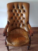 Vintage Leder Ohrensessel Cognac,  englischer Stil