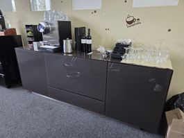 Top Zustand: Sideboard/Buffet in Anthrazit Hochglanz.