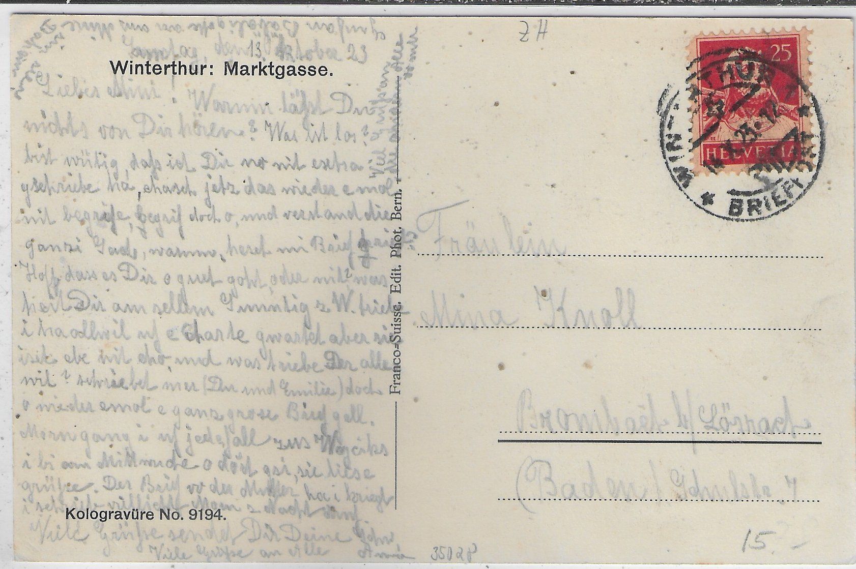 Cartes postales: Winterthur - Marktgasse – D'occasion à Ettingen par Kartenplanet 1