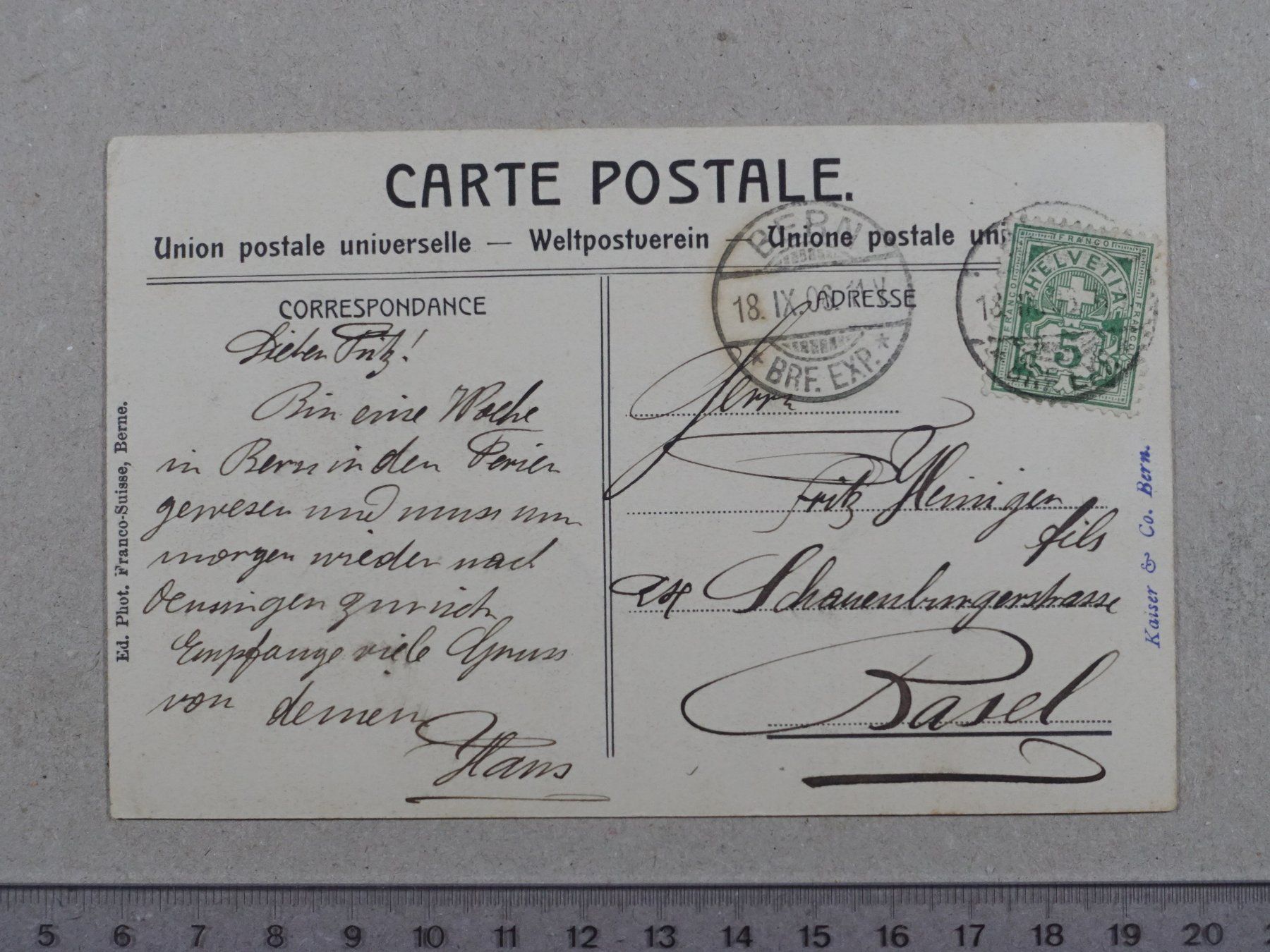 Cartoline postali: Bern, 1906, Münster – Usato da Lenzburg venduto da fh1 1