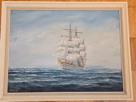 Bild gemalt von H.Janssen Segelschulschiff Gorch Fock