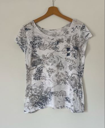 Marc O'Polo T-Shirt Gr. L / 40-42 weiss Blumen Print 