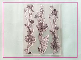 Blumen Ranken, drei Varianten  - Silikonstempel