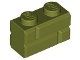 Lego Olive Green Brick, Modified 1 x 2 with Masonry 8 Stück