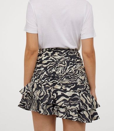 Viskose Mini Jupe Rock Skirt mit Volants Versand 9.-