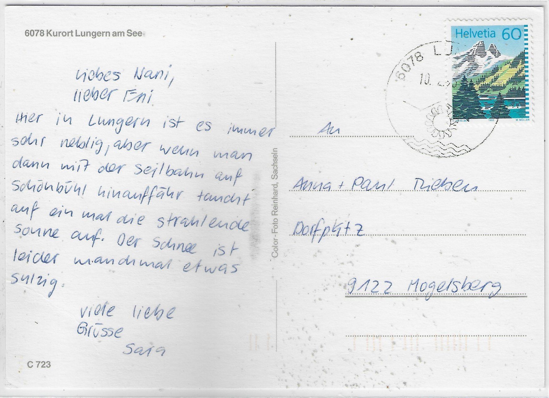 Cartoline postali: Gruss aus Lungern - Multiview – Usato da Ettingen venduto da Kartenplanet 1