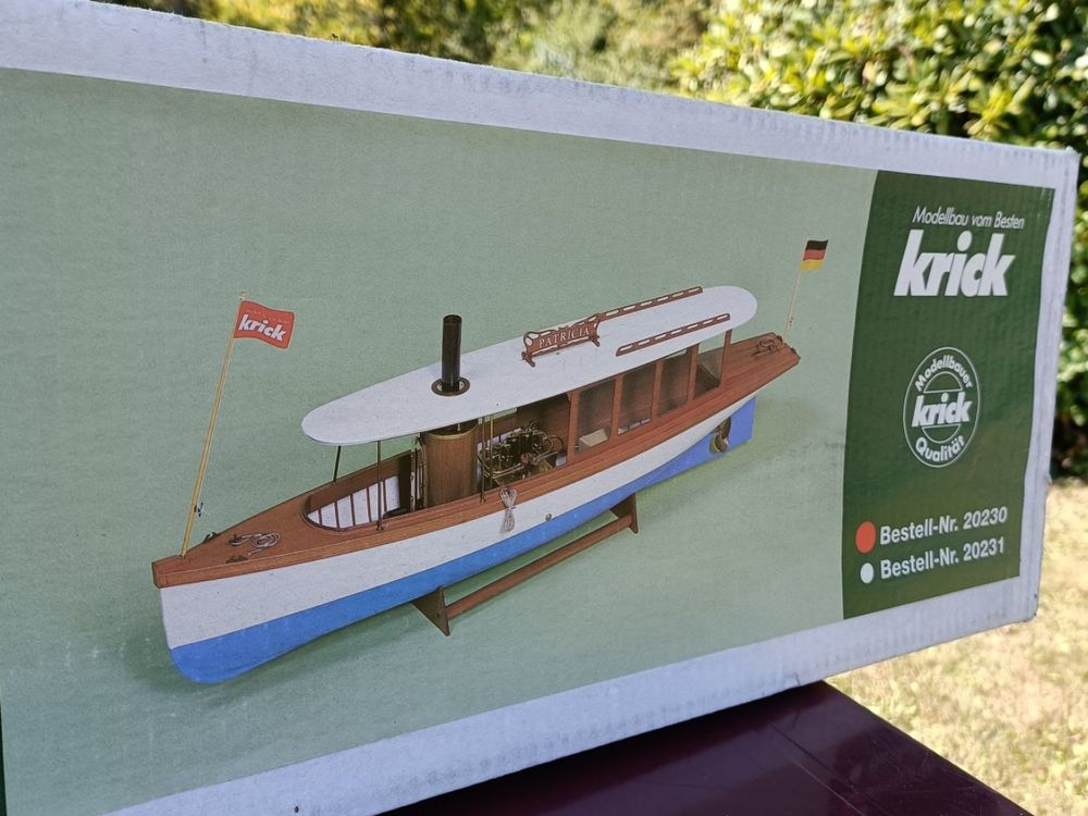 Bateau à vapeur Patricia Krick, neuf, à monter, 90cm! (Neuf avec 