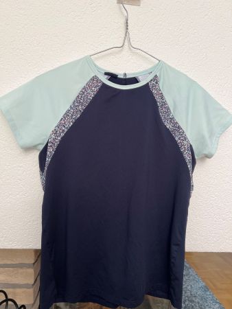Sport T-Shirt dunkelblau mint Grösse 150 cm