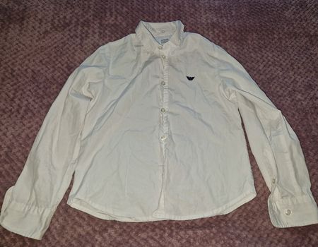 Armani Junior Hemd, Gr. 130 cm, weiss, Junge, Top Zustand