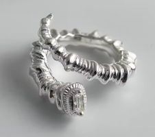 Einzigartiger Ring Verstellbar, versilbert