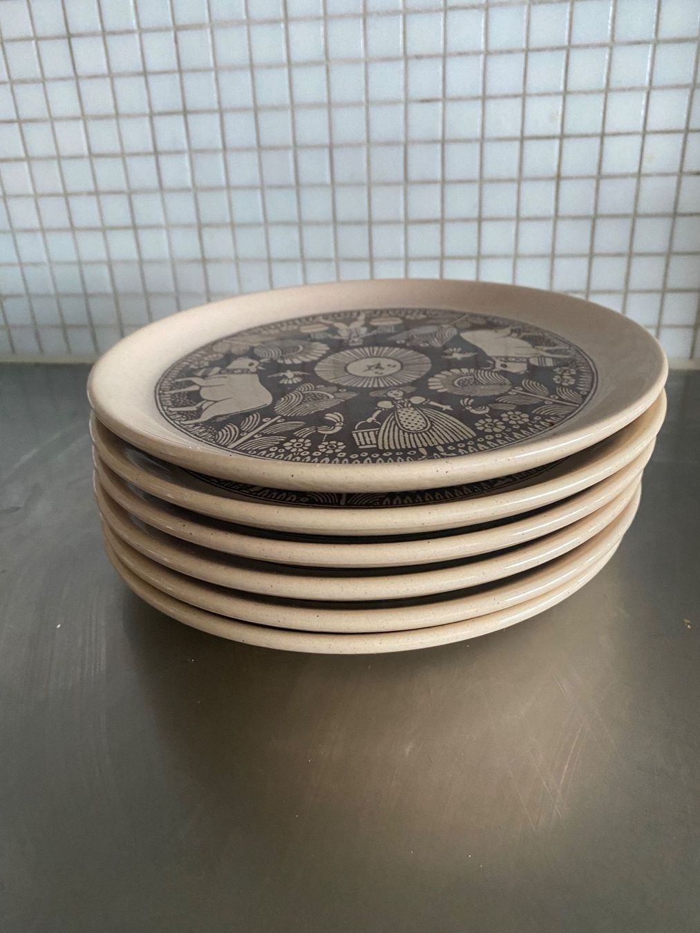 Piatti: 6x Teller Käse- Raclette, Designklassiker 70er – Usato da solothurn venduto da soko75 3