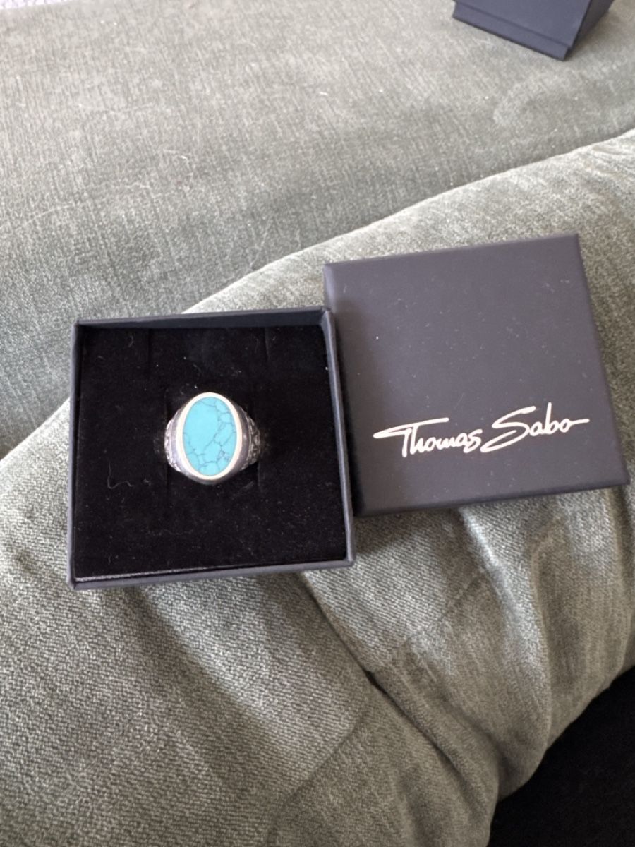 Thomas Sabo Anelli: Thomas Sabo Herren Ring Silber 925 Türkis Stein Grösse 60 – Usato da Worblaufen venduto da Tamarisanja