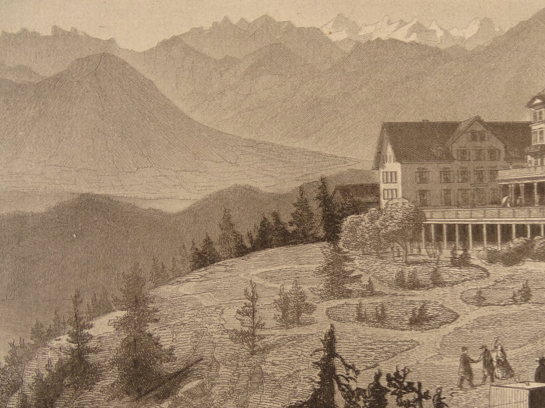 Stiche: KALT-BAD RIGI, STAHLSTICH UM 1875 – Gebraucht aus Grüningen von Kartensammler 3