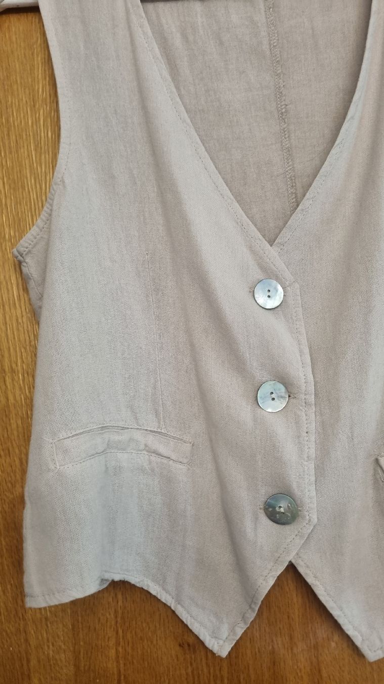 Gilets & Westen: Diff! Romantische Leinenweste, Gr S, Neu!  – Neu (gemäss Beschreibung) aus Oftringen von MalousAllerlei 1