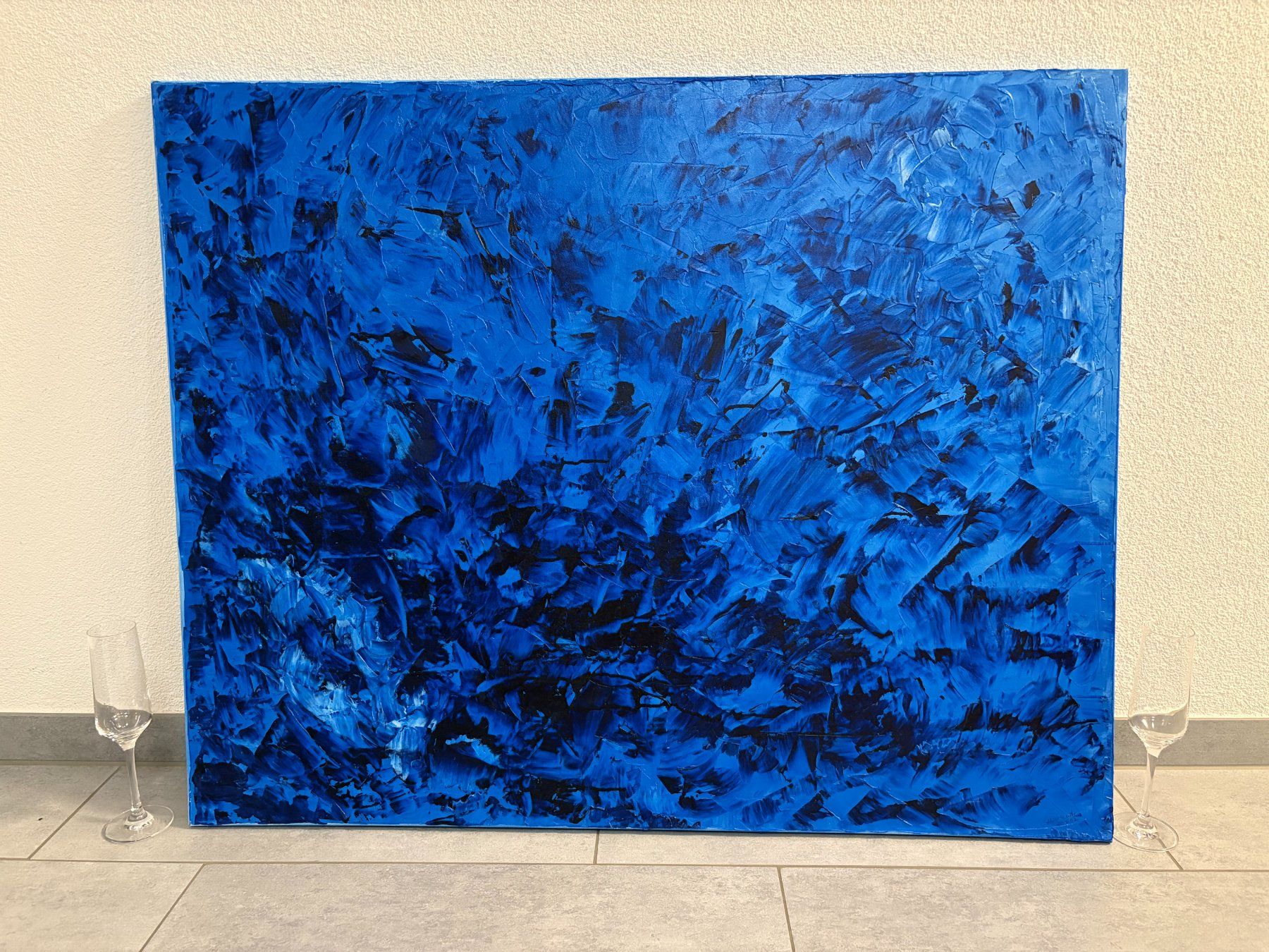 Tableaux: 100cm breitx 80cmhoch Acryl Gemälde blau – D'occasion à Ottenbach par TimelessEmotions.