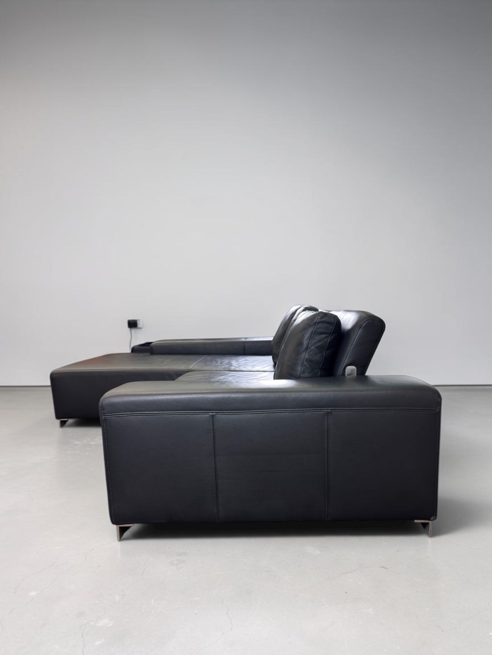 Sofas: Ewald Schillig Ecksofa aus schwarzem Nappaleder – D'occasion à Bachenbülach par Sofalab.swiss 3