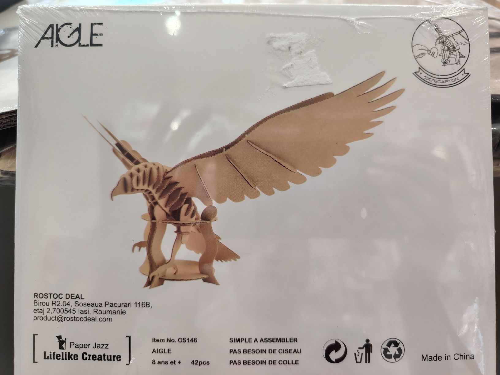 Statuette: aigle 3D carton/3D-aigle/Aquila 3D – Nuovo e nell'imballaggio originale da St Gallen venduto da pat_t76j