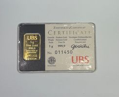 Goldbarren UBS 5g Feingold 999.9 Union Bank of Switzerland