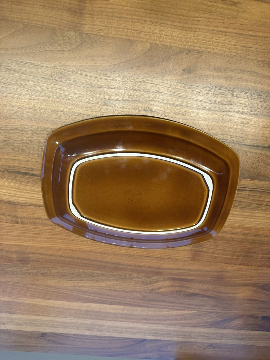Servierplatten: Servierteller Celtic Ceramics braun gemustert gebraucht – Gebraucht aus St. Gallen von lelibehli 1