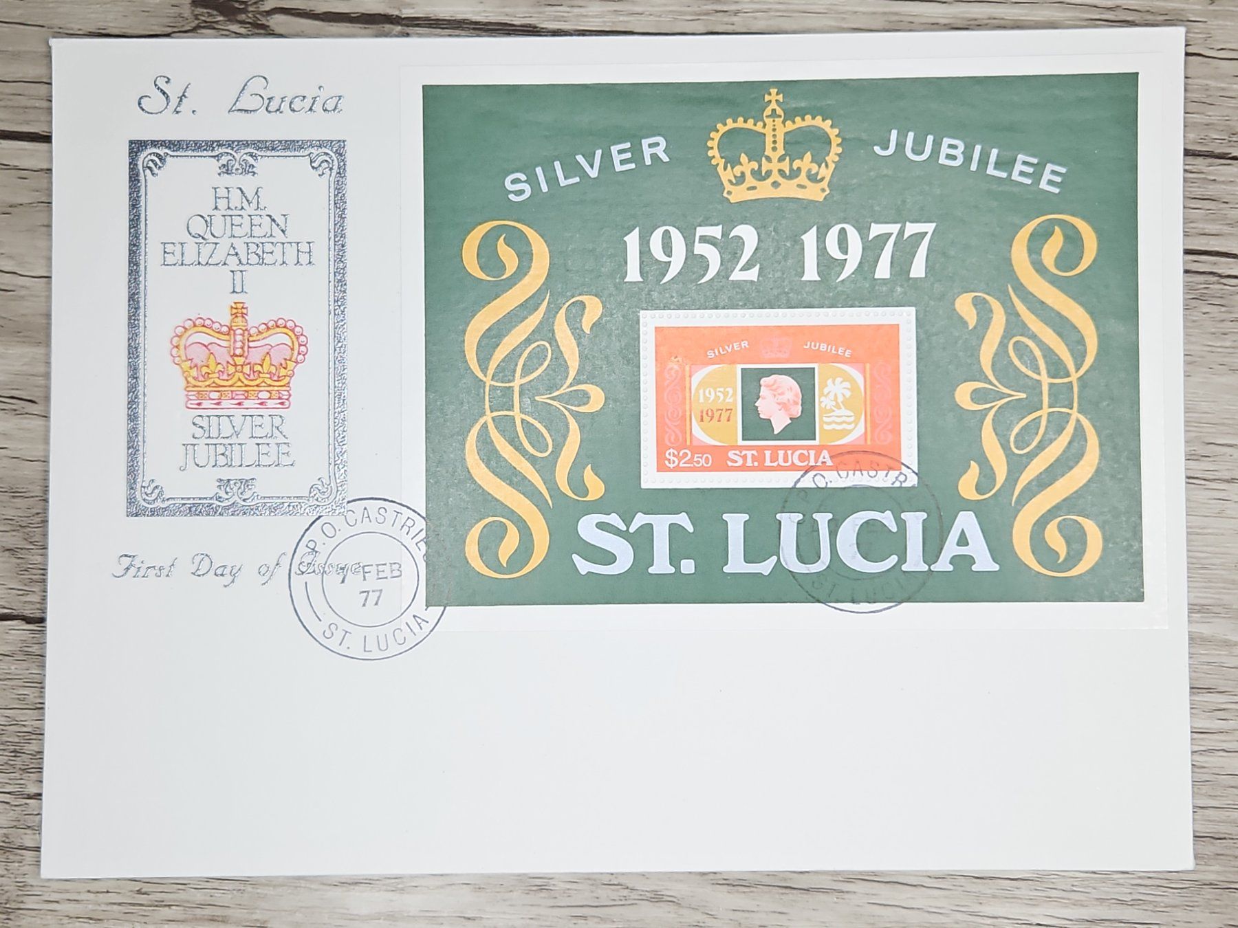 Tutti i francobolli: CL05 Enveloppe + Timbre St. Lucia 1977 – Usato da Cousset venduto da Patrick_Collections