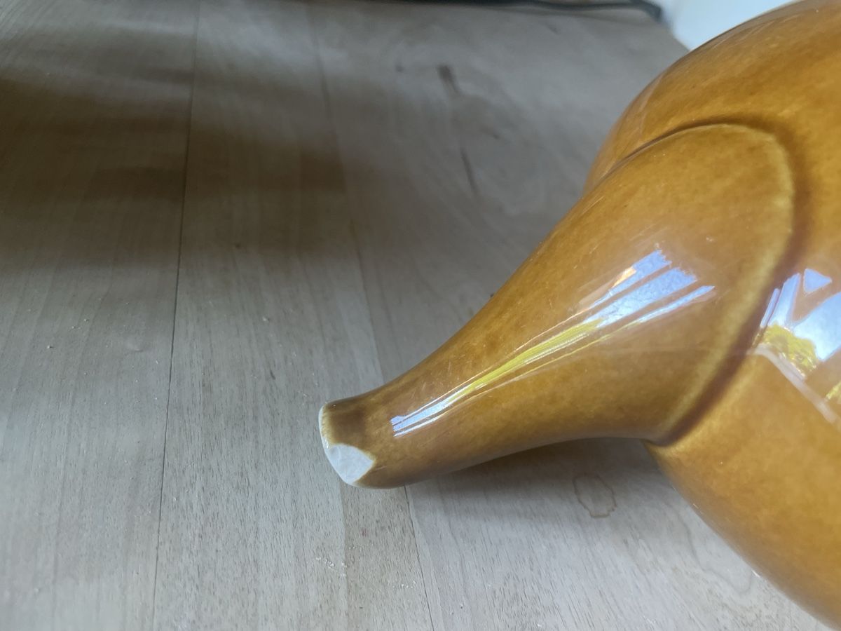 Rössler Teiere: Brauner Rössler Tee-Krug mit Deckel.1,2 Liter – Usato da Muttenz venduto da Fertal 4
