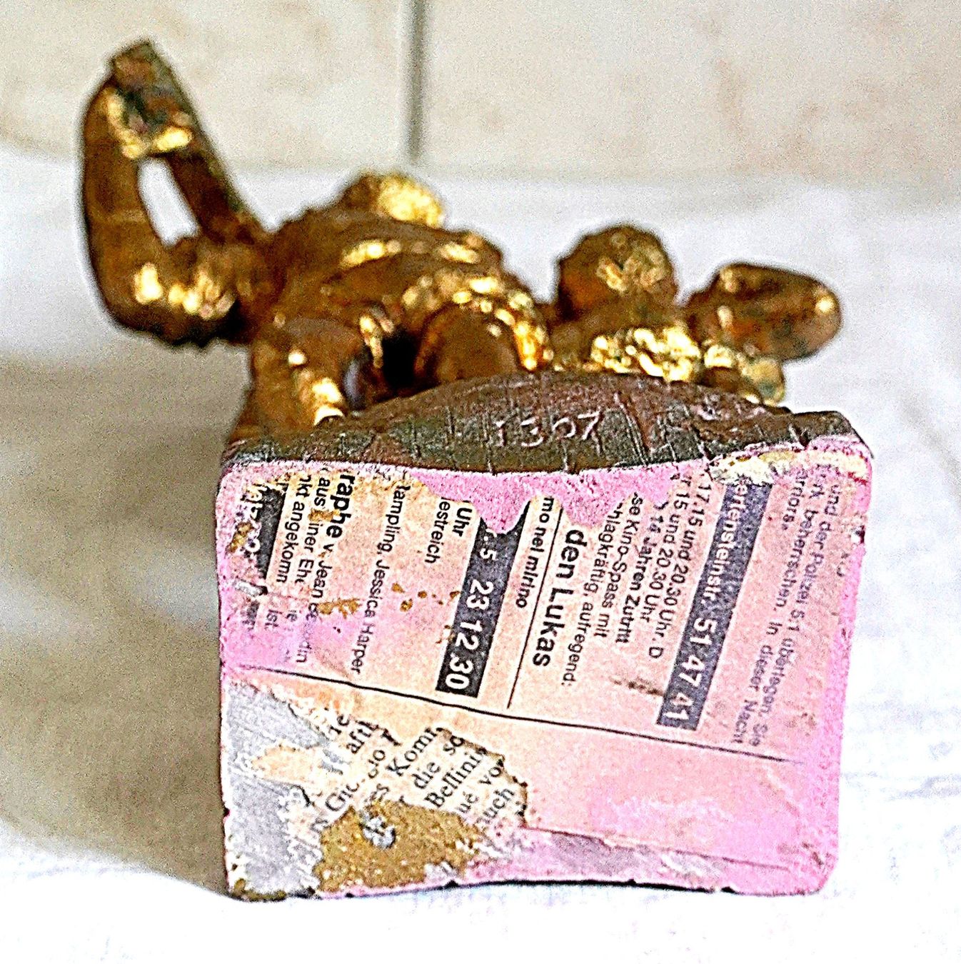 Statuette: Willhelm Tell aus Holz Goldfarbe – Usato da Baar venduto da 2cvbaar 3