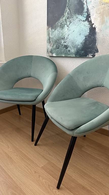 Poltrone: 2 Sessel in Mintgrün in Samtoptik – Usato da Olten venduto da kos_2jn7 1