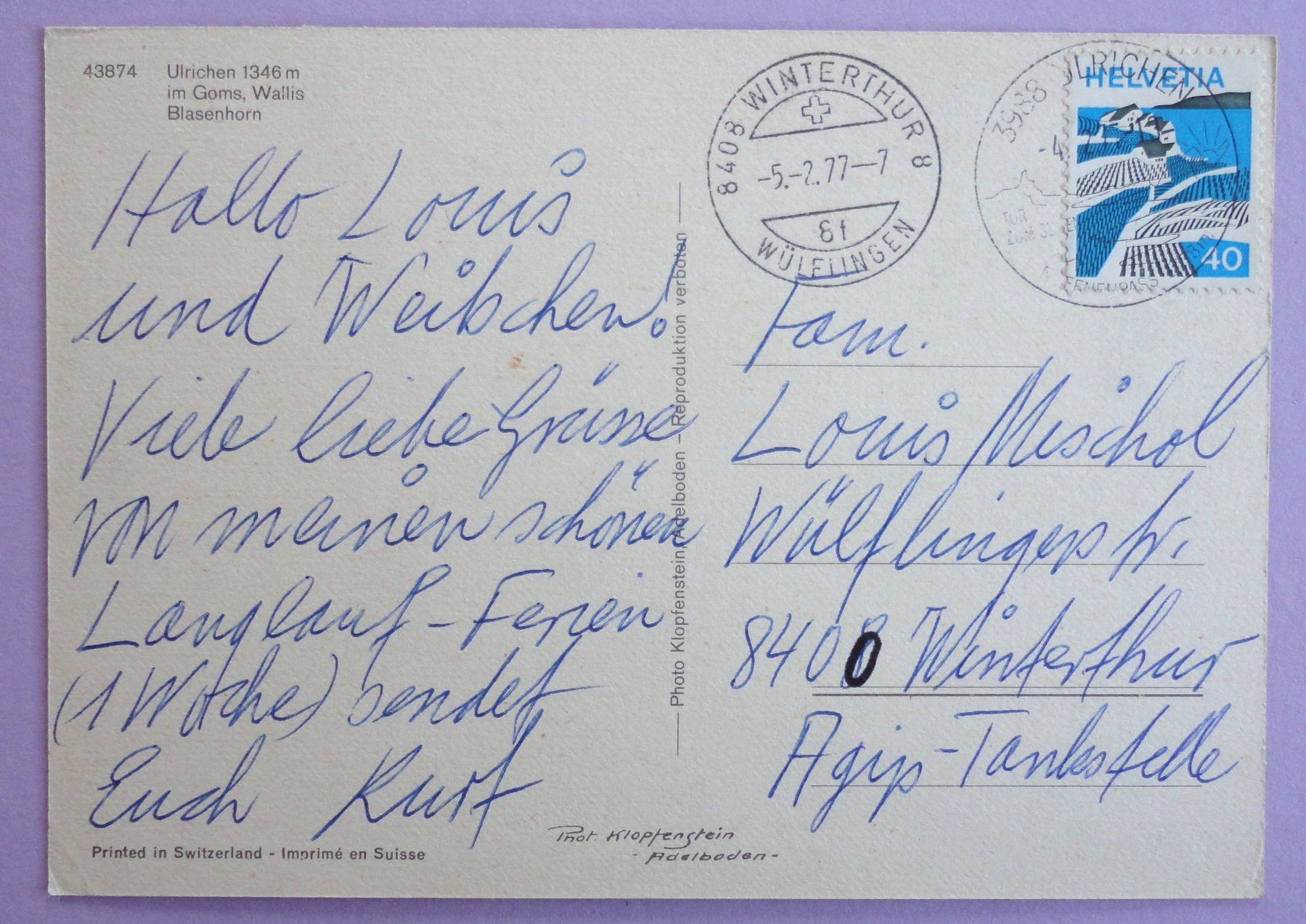 Cartoline postali: Ulrichen 1346 m im Goms – Usato da Fétigny venduto da Billy2miny 1