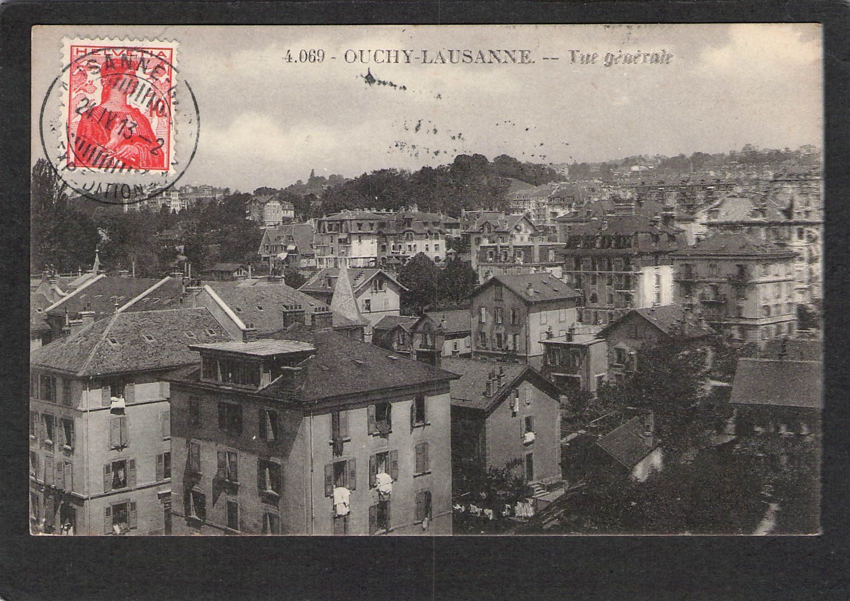 Cartoline postali: CP, VD Ouchy Lausanne , 1913 – Usato da Reichenburg venduto da Pipo-67