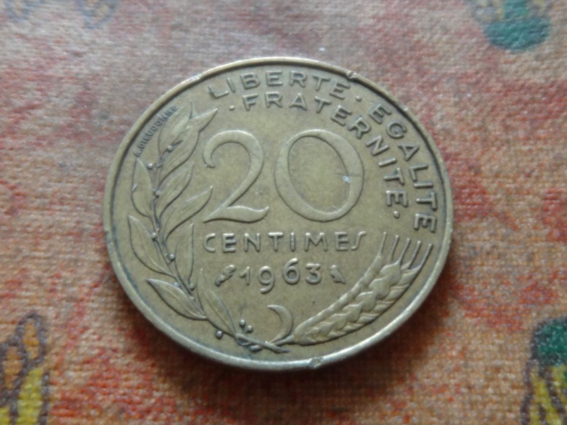 Tutti le monete: FRANCE  20 Centimes  1963  (P) – Usato da Romanel-sur-Lausanne venduto da Swift13