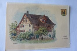 POSTKARTE BURG OB MEILEN. PAPETERIE WEGMANN. WERBEKARTE