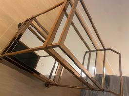 Serviertisch mit Spiegeln und Messingrahmen guter Zustand