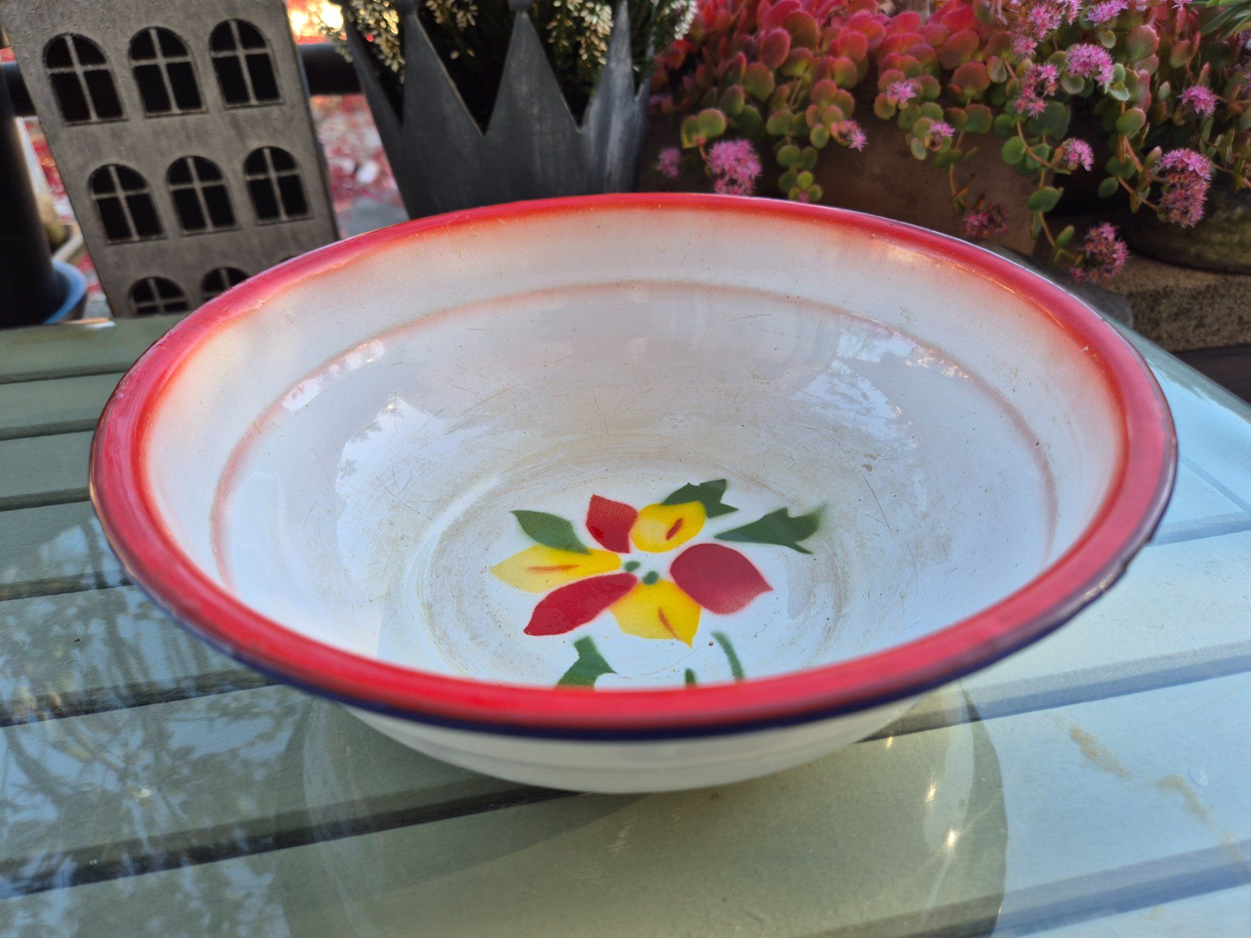 Schalen: Emailleschüssel mit Blumenmuster, Vintage – Gebraucht aus Bern von aronari 4