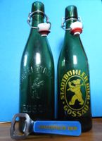2 Bierflaschen Bier Brauerei Stadtbühler Gossau, Motiv Bär
