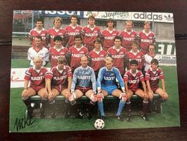 Servette FC Teamkarte Autogrammkarte 1986/87