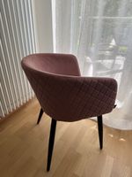 Retro-Chic: Sessel / Esszimmerstuhl in Altrosa Samt