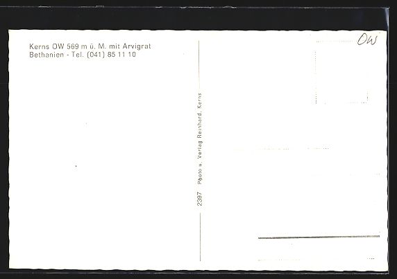 Cartes postales: Kerns, Panorama mit Arvigrat Bethanien – D'occasion à Berlin par bartko-reher 1