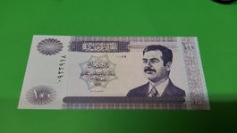 Irakische 100 Dinar Banknote mit Saddam Hussein, Top!