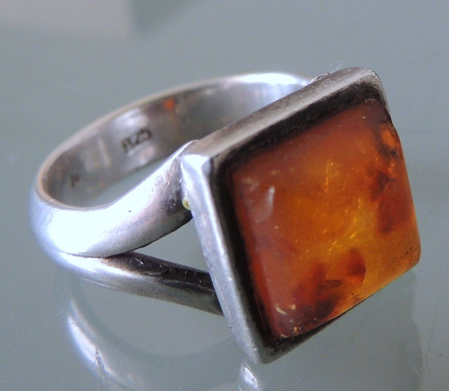 Anelli: Bernstein Silber 925 Fingerring Gr. 56 – Usato da Waldenburg venduto da schaller707
